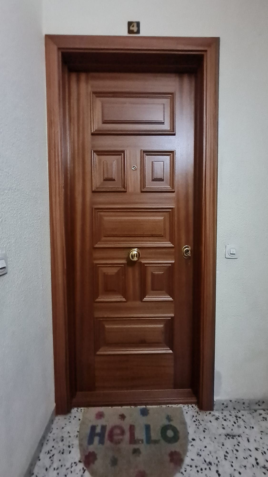 Detalle de cerradura y cilindro de alta seguridad